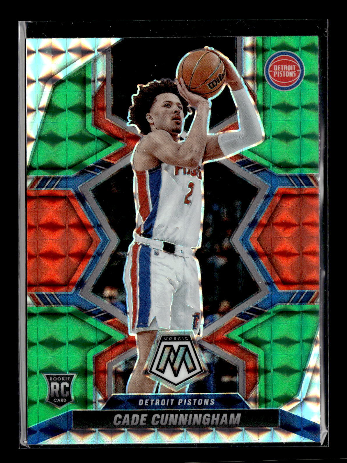 2021 Panini Mosaic #203 Cade Cunningham Choice Red & Green