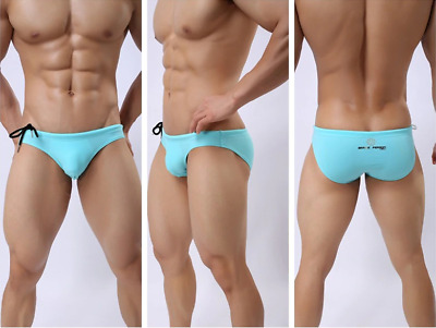 Mens Small Brave Person Aqua Spandex Lycra Swimming Trunks Bikini Shorts Gay Uk Ebay