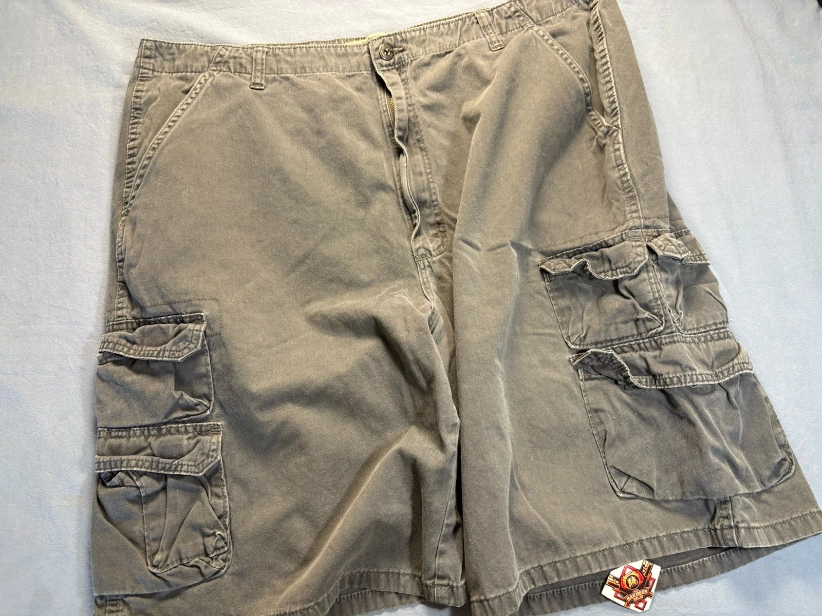 Wrangler Cargo Shorts Mens 38 Gray Utility Work Outdoor Casual