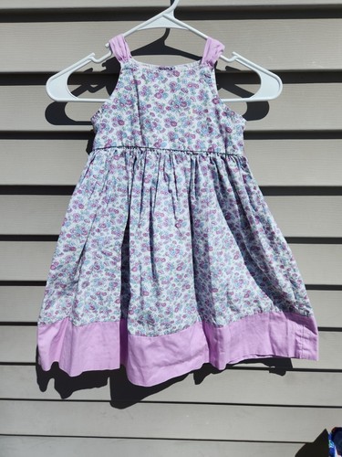 Osh Kosh Girl 4 Sleeveless Dress 100% Cotton Purple Floral Summer Dress Spring - Picture 2 of 3