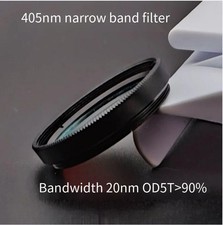 BP405 Narrow Bandpass Filter 405nm Center 20nm FWHM OD5 T 90 UV Coated Filter