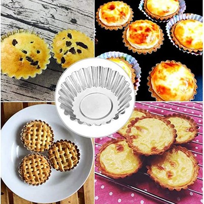 10Pcs Egg Tart Molds Mini Aluminium Kuchen Muffin Formen Formen Pfannen Antih KU