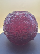 Verre coquelicot rouge rubis Fenton Autant en emporte le vent fond ouragan 7" !