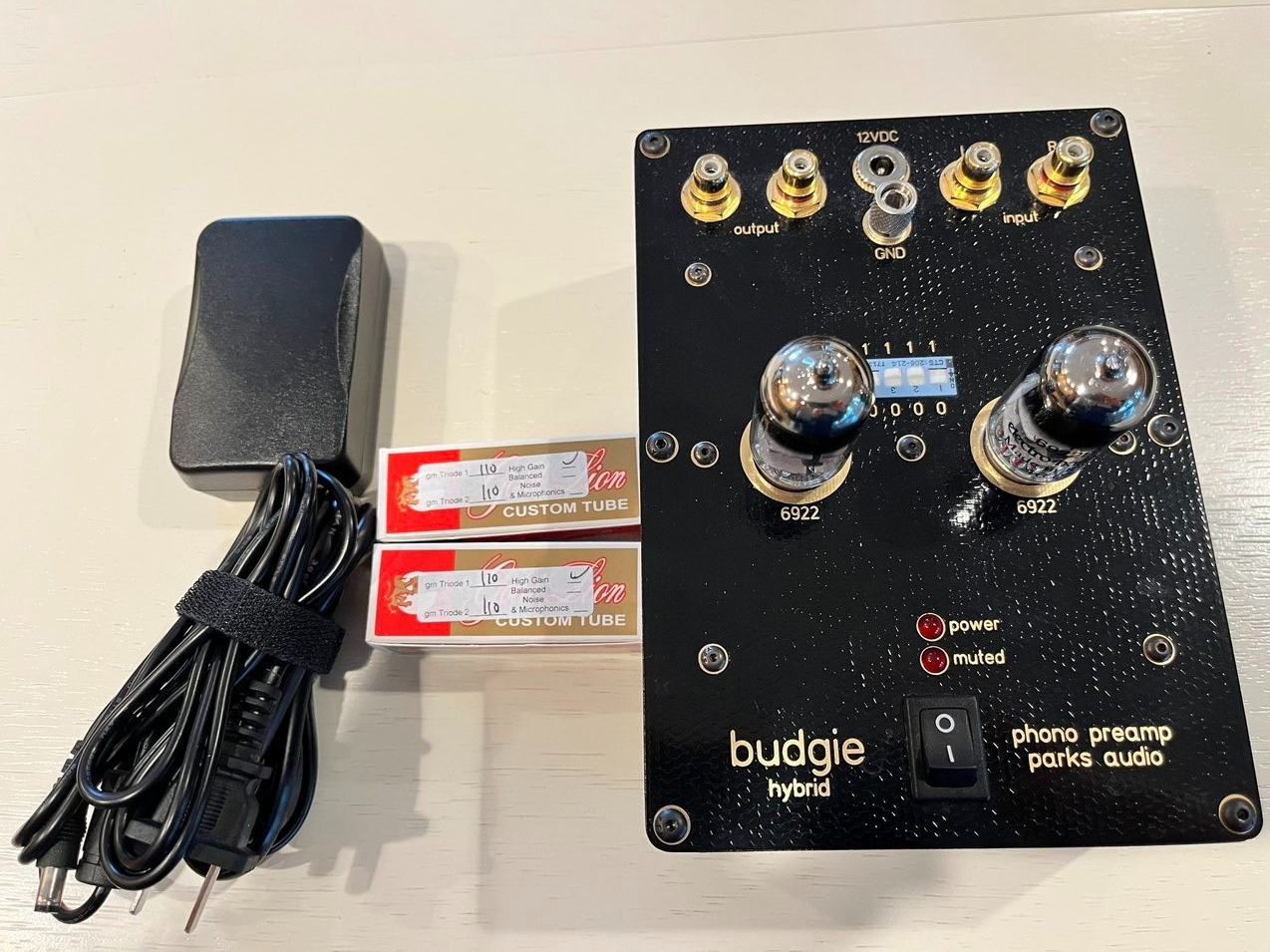 Parks Audio Budgie Hybrid Phono Preamplifier With 2 Sets of 6922 Vacuum Tubes
