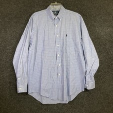 Ralph Lauren Mens Yarmouth Long Sleeve Cotton Pinpoint Oxford Size 16 34/35