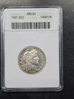MS63 1907 Barber Quarter ANACS Soap Box