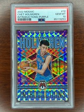 Chet Holmgren 2022 Panini Mosaic RC Rookie #12 Introductions - Purple /99 PSA 10