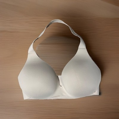 Victoria Secret Plunge Halter Bra Padded Push Up No Wires Nude 36C