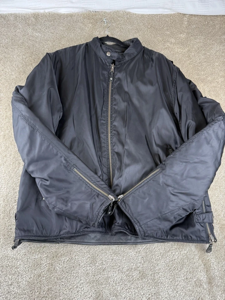 VTG First Leather Motorcycle Biker Jacket Men Size XL Zipper Sleeves & Sides YKK - Image 3 of 4