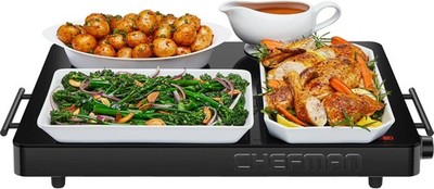 Chefman Electric Warming Tray w/ Adjustable Temperature Control -Black(Open Box)
