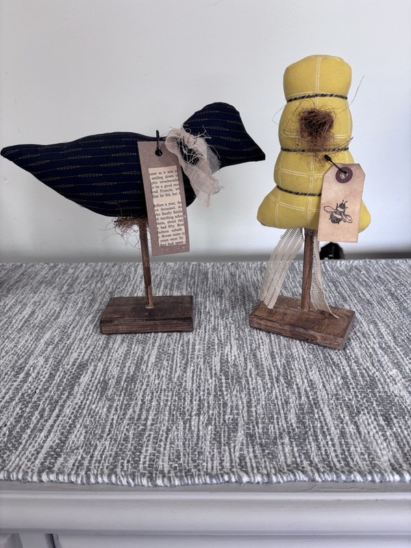Primitive Handmade Bird And Bee Hive Decor