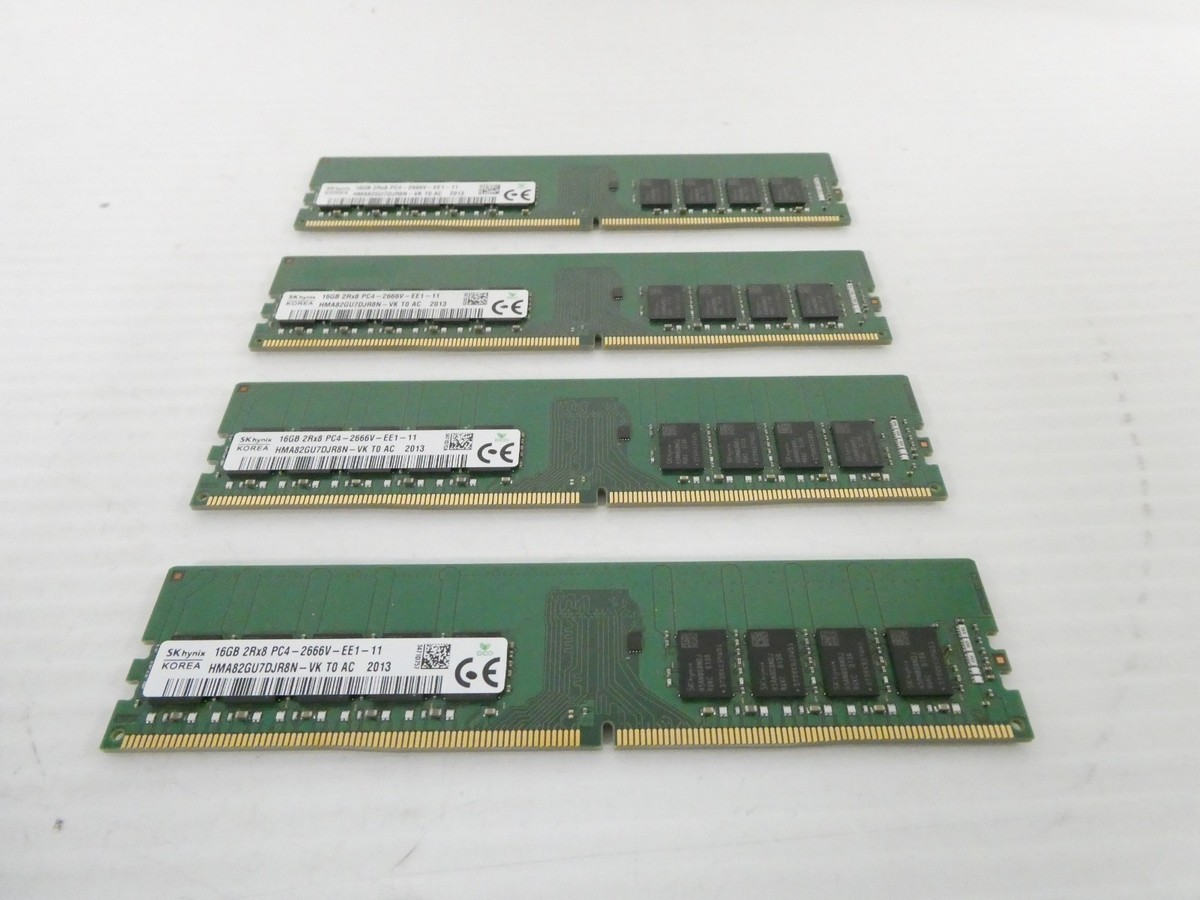 Hynix 64GB (4x 16GB) 2Rx8 DDR4-2666V UDIMM ECC Unbuffered RAM
