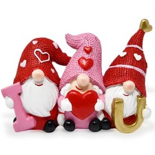 Valentine's Day Gnomes Statue I Love You Resin Red White Pink Home Decor Gift