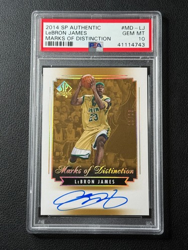 POP 3 LEBRON JAMES PSA 10 2014 UD SP AUTHENTIC MARKS OF DISTINCTION AUTO 11/23
