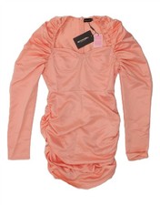 PRETTYLITTLETHING Womens Long Sleeve Bodycon Dress UK 12 Medium Pink AC04