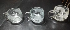 lot of 3 Vintage Nescafe/Nestles glass world cups.  See description for details