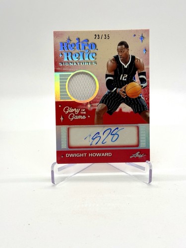 DWIGHT HOWARD 2025 Leaf Glory of the Game GAME-USED PATCH AUTO SSP /35 - HOF