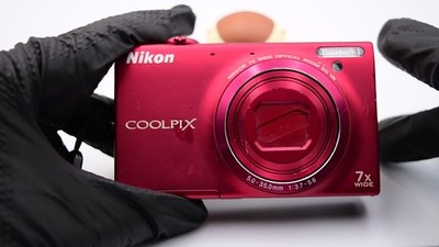 ⏯️[Excellent+5] Nikon Coolpix S6100 Red Compact Digital Camera