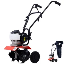 Tiller & Cultivator 4-Stroke Gas Powered 37.7CC 1.3HP Lightweight Garden Tiller