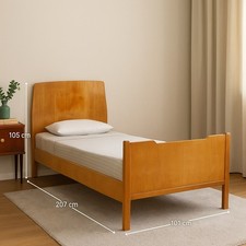Letto Singolo Vintage Italia Anni 50 Legno Impiallacciato di Frassino Arredo