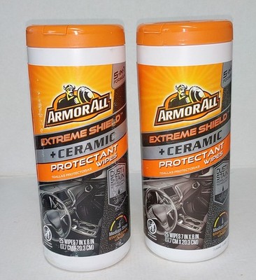 2x Armor All Extreme Shield + Ceramic 7'' x 8'' Protectant Wipes 25 ct 