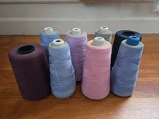 Lot of 8 POLY SPUN And Other vintage Polyester Sewing Thread Mix Color Spools 