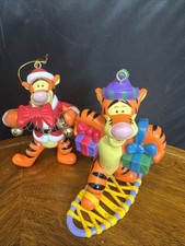 Tigger Lot Of 2 Ornaments - Snowshoe Tigger / Tigger Bells - Disney