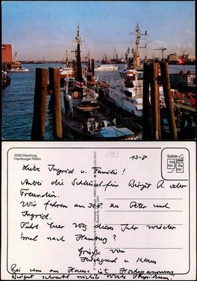 Postcard Hamburg Port of Hamburg with Tugboats 2000