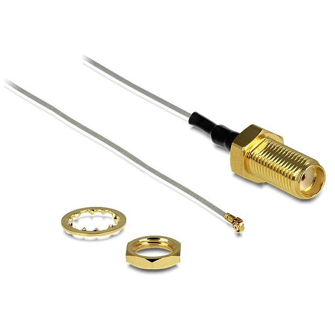 Delock Antennenkabel SMA Buchse zum Einbau zu MHF 4 Stecker 081 20 cm 10 mm 4090₽