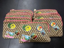 10x Estee Lauder Yellow&Brown Summer Tropica Travel Cosmetic Bag 10.5*5.5*2 Inch