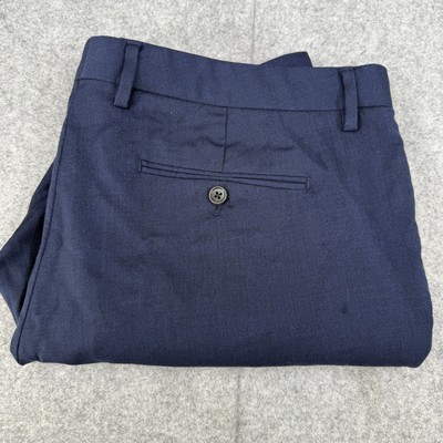 Bonobos Pants Mens 36 Blue Slim Fit Wool Blend Dress Trousers Flat Front