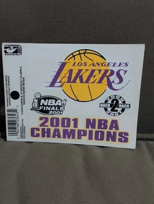Los Angeles Lakers Static Cling Decal 2001 Back To Back NBA CHAMPIONS - Image 1 of 4