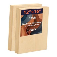 Wood Canvas Panels for Painting - 2 Pack of 12x16'' - Wooden Canvas - 2 Pieces
