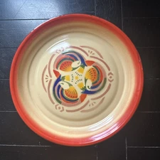 Thai Flower Metal Tray Red Blue Green Pattern