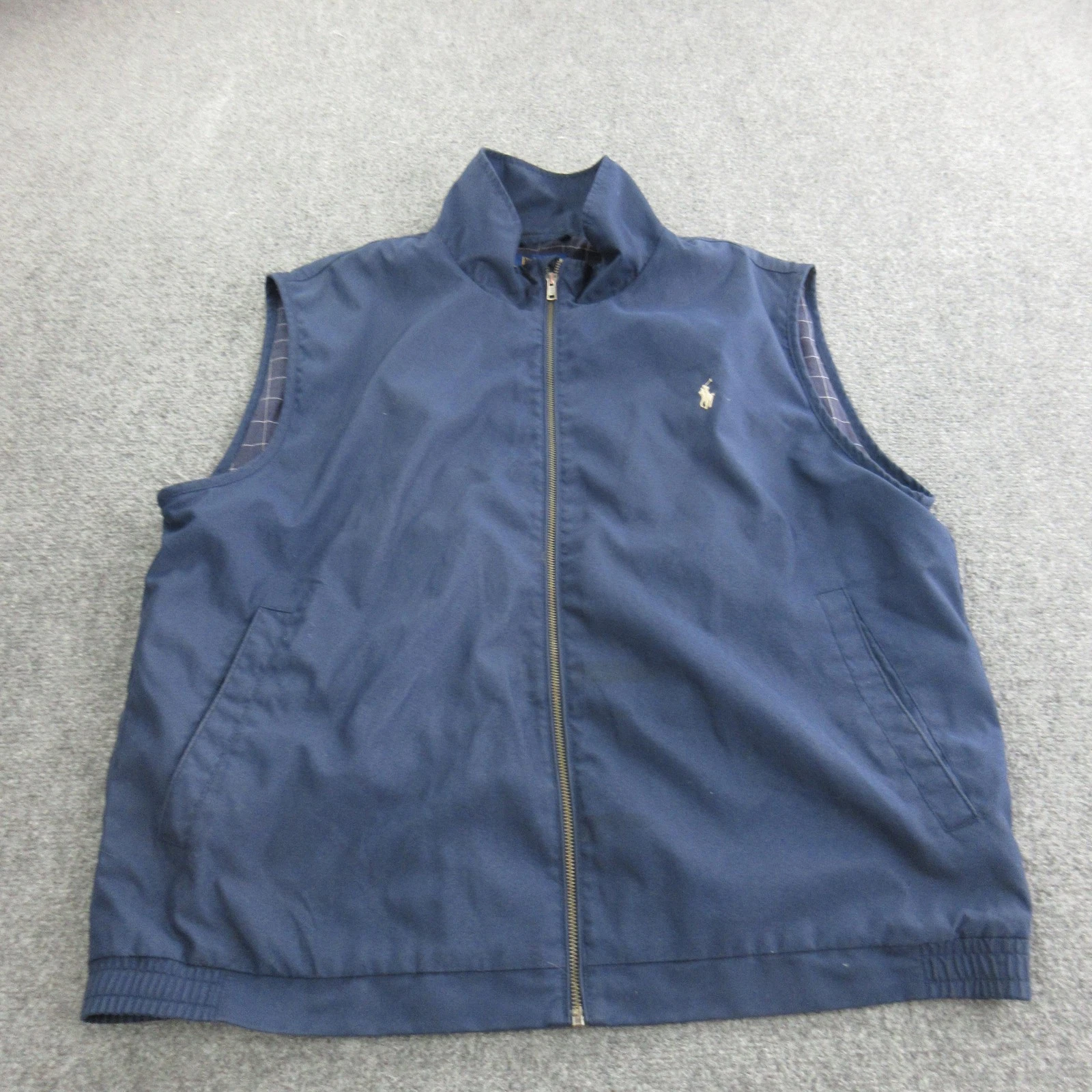 Polo Ralph Lauren Vest Mens Big 2X Blue Insulated Full Zip Windbreaker Lined