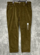 Mutual Weave The 5-Pocket Pant British Olive 38X30 Corduroy Relaxed Taper - NWT