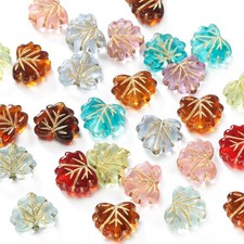 50pcs/lot Acrylic Leaves Beads Spacer Charms Bead for Diy Bracelet Necklace Keyc