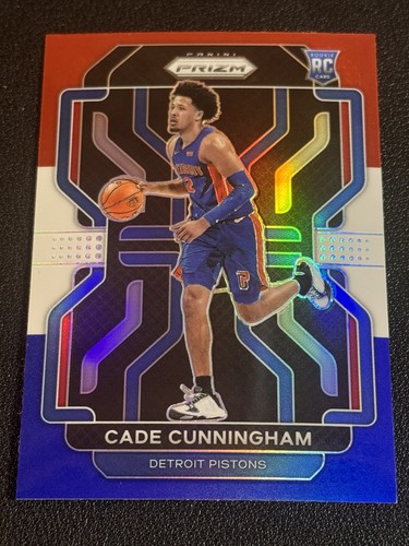 2021-22 Panini Prizm Draft Picks Cade Cunningham #282 Red White Blue Prizm (RC)