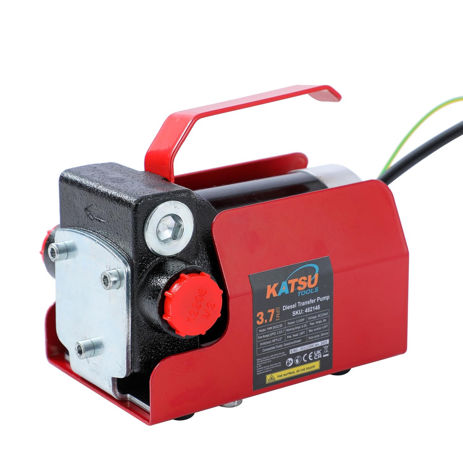 KATSU Tools Diesel Transfer Pump DC 12V 8Amp Self Priming Fuel Oil Extractor