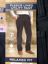 Weatherproof Vintage Men's Bonded Fleece Lined Pant - Black 30X32 1897911 NWT