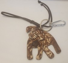 Daisy Rose Dog Keychain with Clasp and Key FOB Ring - PU Vegan Leather Small...