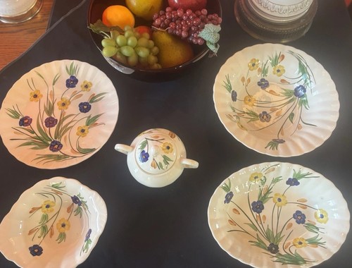 Vtg Blue Ridge Southern Potteries Hand Painted Rare Chicory 6 Piece Set EUC - Picture 15 of 19