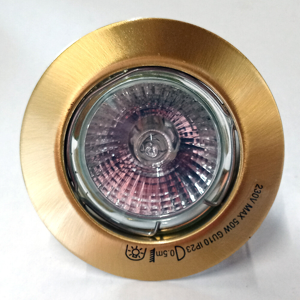 Litecraft Recessed Downlight Fixed Ceiling Spotlight - Satin Brass Clearance