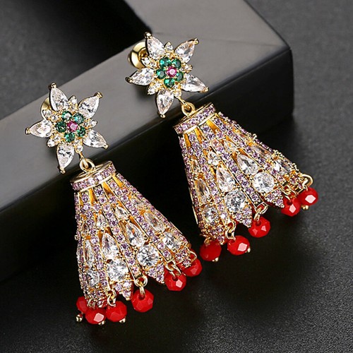 Modische indische Bollywood Schmuck Ohrhänger Jhumka Jhumki Frauen Braut Geschenke - Bild 37 von 230