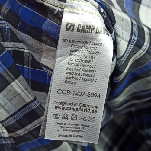 Camp David Mens Shirt Size XL Regular Fit Blue Grey Plaid Button-Up Cape-Horn - Picture 11 of 15