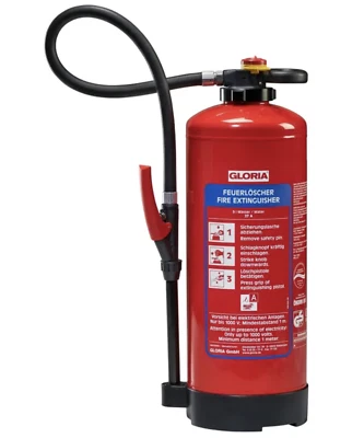 Gloria WKL9 Pro Wasser Feuerlöscher für Lithium-Ionen-Akkus Batterien Plakette