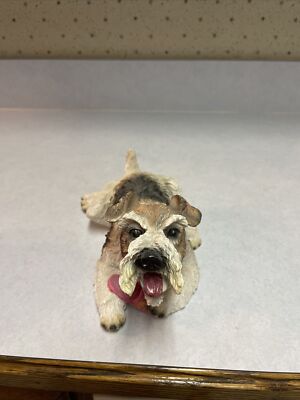White/Tan/Black Scottish Terrier Textured Plaster Bobblehead/Nodder 