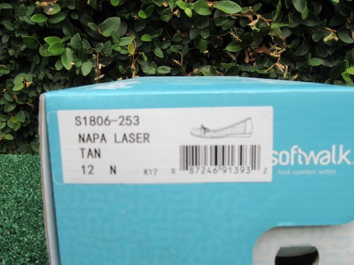 NIB Women's Size 12 Softwalk Napa Laser Tan Ballet Flats Shoes - Picture 7 of 7