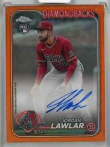 Jordan Lawlar 2024 Topps Chrome  Rookie Auto Orange Refractors #RA-JLA /25 SP