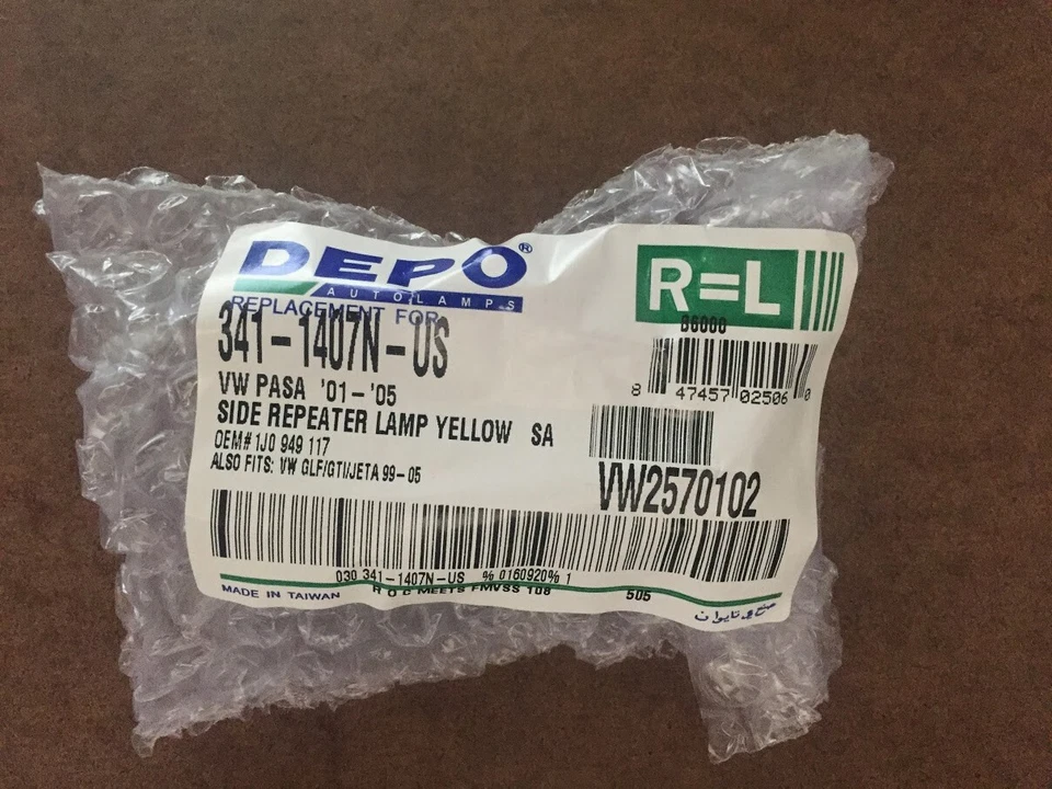 Luz marcadora lateral de repuesto para Volkswagen Jetta City 05-07 Depo lado del conductor Foto 3 de 3